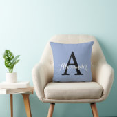 Coussin Sérénité Bleu Bébé Garçon Couleur Solide Monogramm (Chaise)