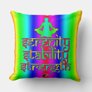 Coussin Sérénité Stabilité Force Arc-en-ciel Intentions