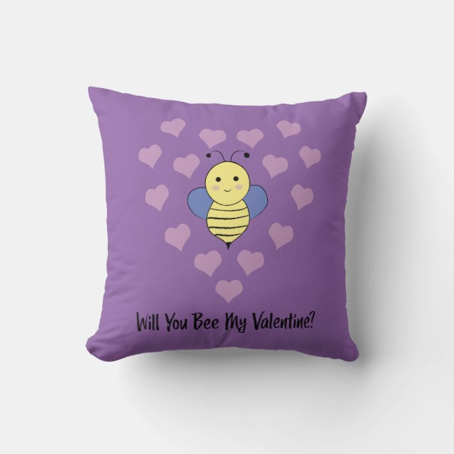 Coussin Serez-Vous Ma Valentine ? (Recto)