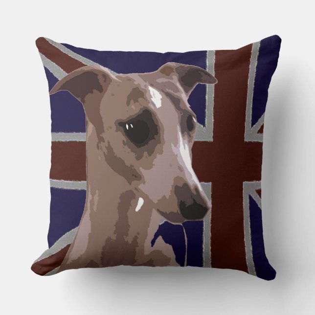 Coussin Série Britannia : Buddy the whippet (Recto)