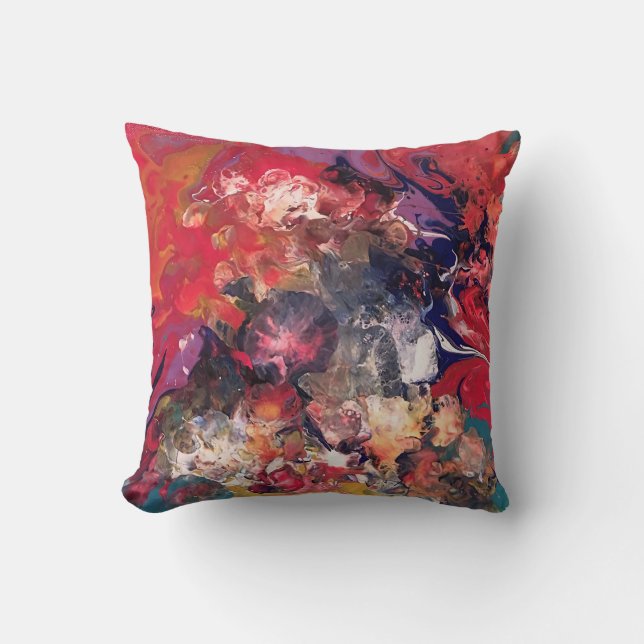 Coussin Série de Crayon fondu. Verser acrylique (Recto)