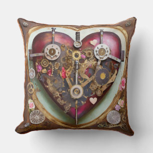 Coussin Série Steampunk Rouge à Cœur Buff