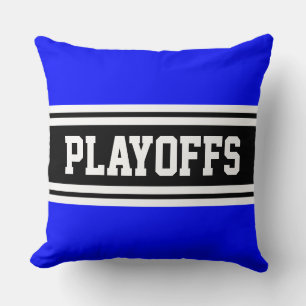 Coussin SÉRIES ÉLIMINATOIRES Bleu Clair Noir Blanc Rayures