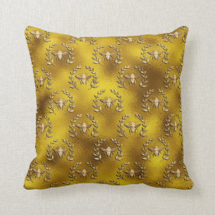 Coussin Serment d'abeilles de miel sur l'art du tissu d'or