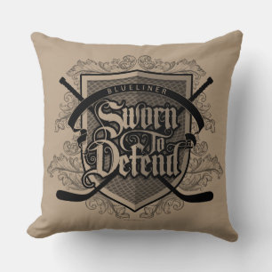 Coussin Serment De Défense (Défenseur Du Hockey) Jetez L'O