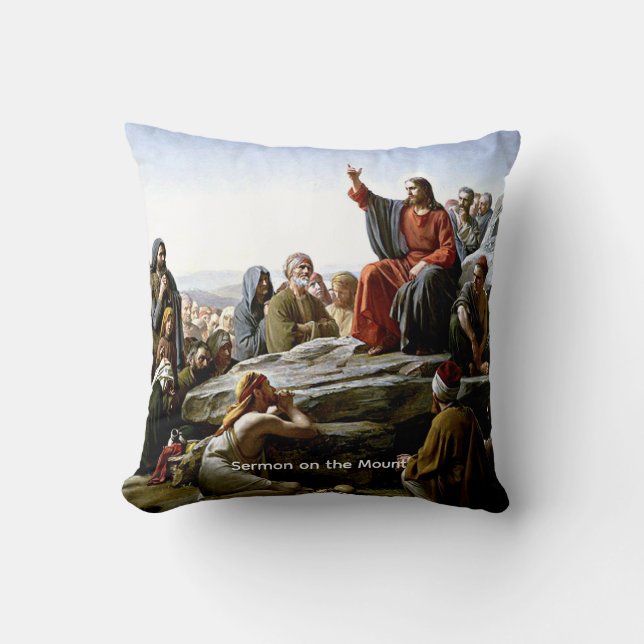 Coussin Sermon sur le mont par Carl Bloch (Recto)