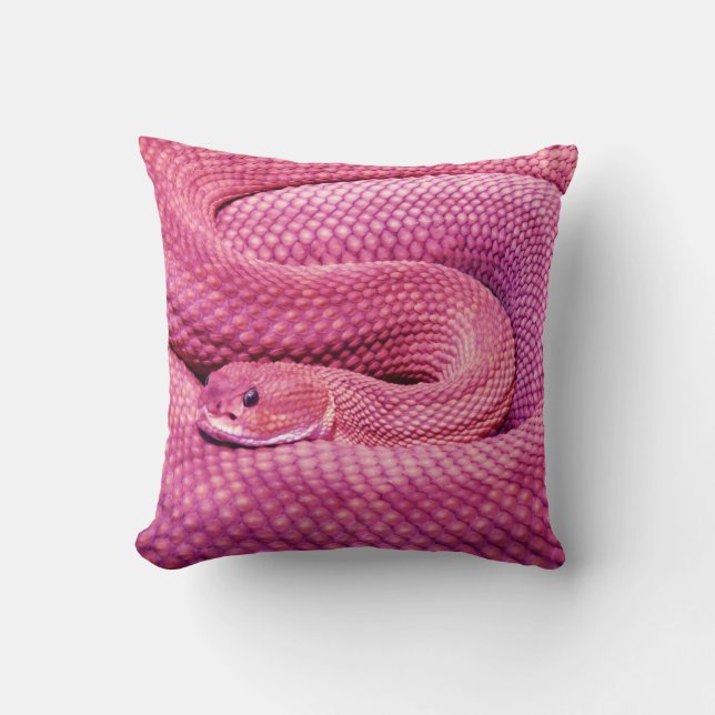 Coussin Serpent à sonnettes rose de basilic (Recto)