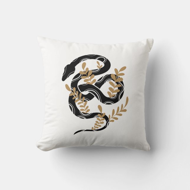 Coussin Serpent avec plante (Recto)