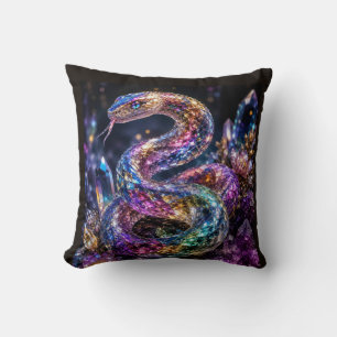 Coussin Serpent de cristal de luxe Glamour noir or