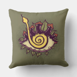Coussin Serpent et champignon des yeux de automne surréali