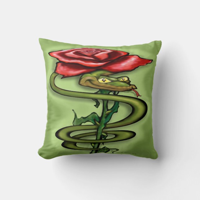 Coussin Serpent et Rose (Recto)