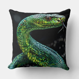 Coussin Serpent vert