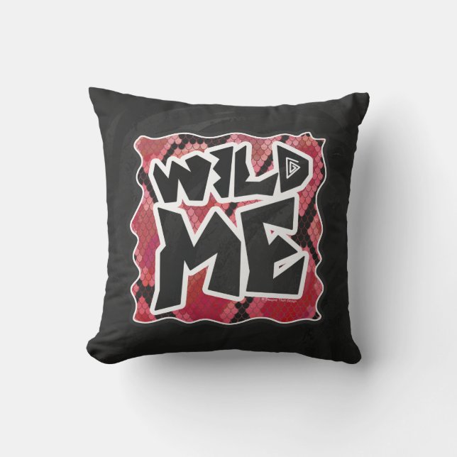 Coussin Serpent Wild Me Black et Red Print (Recto)