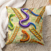 Coussin Serpents et échelles jeu de plateau classique amus (Couverture)