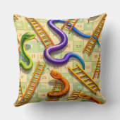 Coussin Serpents et échelles jeu de plateau classique amus (Verso)