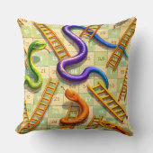 Coussin Serpents et échelles jeu de plateau classique amus (Recto)