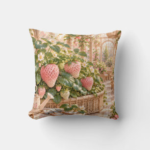Coussin Serre de jardin en rotin Rouge à lèvres fraise