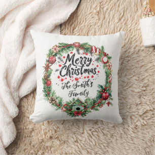Coussin Serrure et script modernes Joyeux Noël