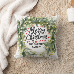 Coussin Serrure et script modernes Joyeux Noël