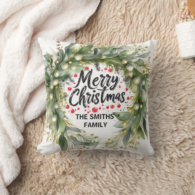 Coussin Serrure et script modernes | Joyeux Noël (Couverture)