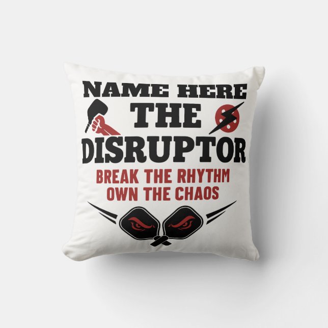 Coussin Serviette de pickleball personnalisée The Disrupto (Recto)