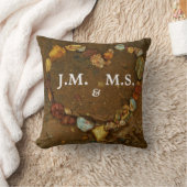 Coussin Ses initiaux et ses initiaux Coeur de galets sur l (Couverture)