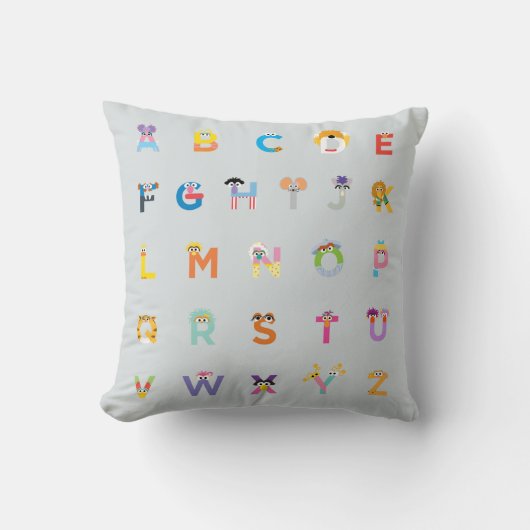 Coussin Sesame Street | Lettres de l'alphabet (Recto)