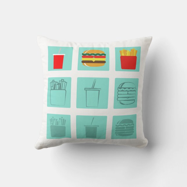 Coussin Set repas hamburger (Verso)