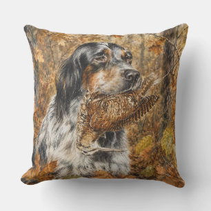 Coussin Setter anglais, chasse à la bécasse