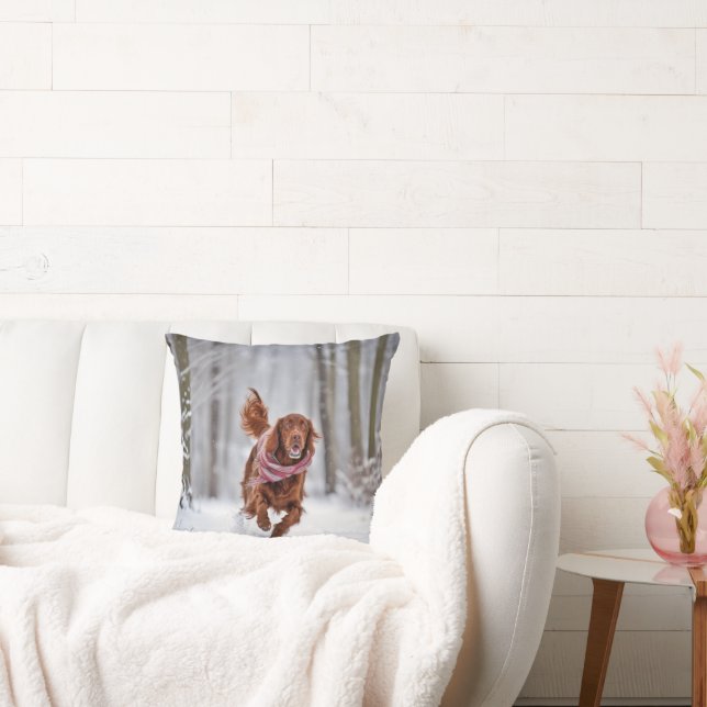 Coussin Setter Irlandais En Neige (Canapé)