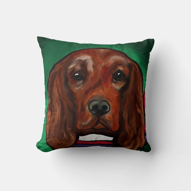 Coussin Setter Rouge Irlandais  (Recto)