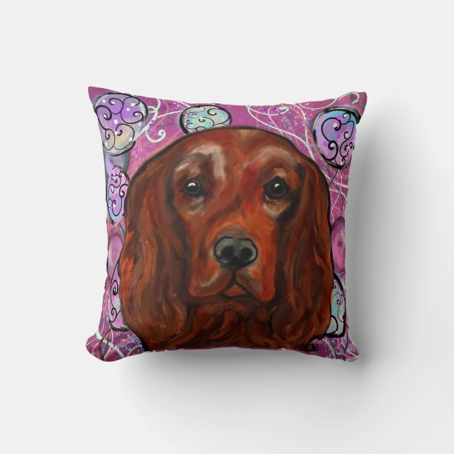 Coussin Setter rouge irlandais   (Recto)