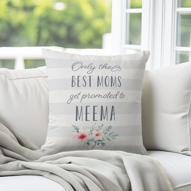 Coussin Seules les meilleures mamans sont promues à Meema (Créateur téléchargé)