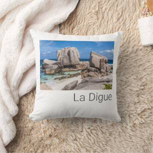 Coussin Seychelles La Digue Anse Marron Beach Vintage