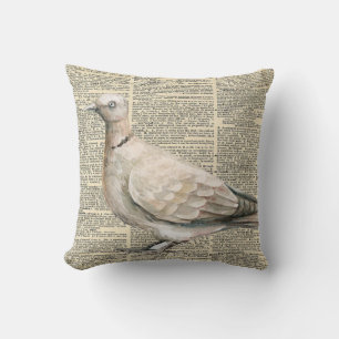 Coussin Shabby chic dictionnaire vintage Pigeon