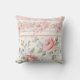 Coussin Shabby chic motif floral rose