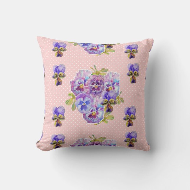 Coussin Shabby Chic rose fleurs à motifs floraux Cushion (Recto)