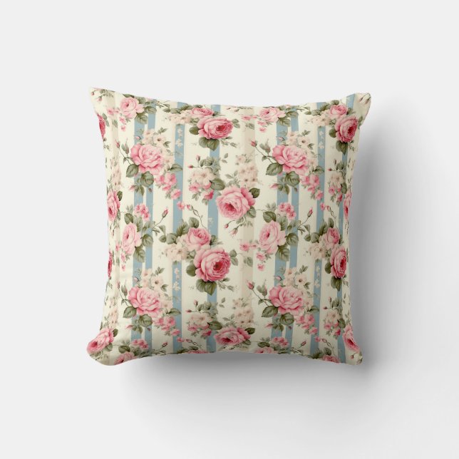 Coussin Shabby Chic Roses Vintages (Recto)