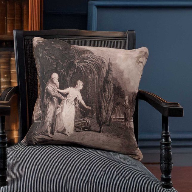 Coussin Shakespeare La tempête Miranda tombe en amour (Créateur téléchargé)