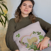 Coussin Shamrock fille rose douce