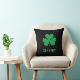 Coussin Shamrock Green Clover Irlande Celtic Irish Nom