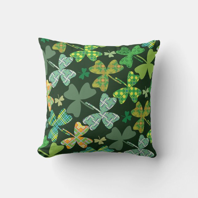 Coussin Shamrocks à motifs (Recto)