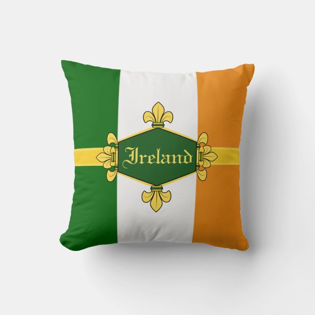 Coussin Shamrocks verts d'Irlande, Personnaliser portant l (Recto)