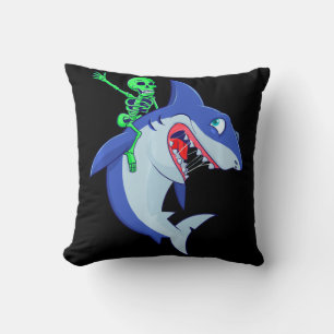 Coussin Shark Halloween Skeleton équitation Requins Amour 