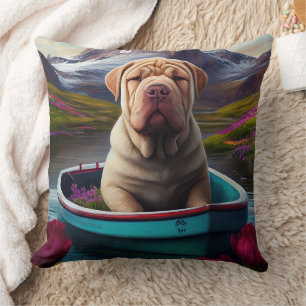 Coussin Sharpei sur une pagaie : une aventure Pittoresque