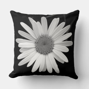 Coussin Shasta Daisy 01 - Noir et Blanc