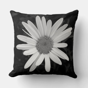 Coussin Shasta Daisy 03 - Noir et Blanc