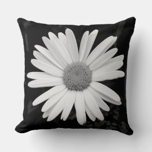 Coussin Shasta Daisy 04 - Noir et Blanc