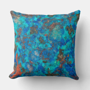 Coussin Shattuckite à motif bleu