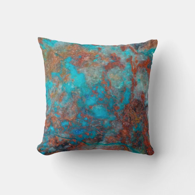 Coussin Shattuckite bleue et rouge (Recto)